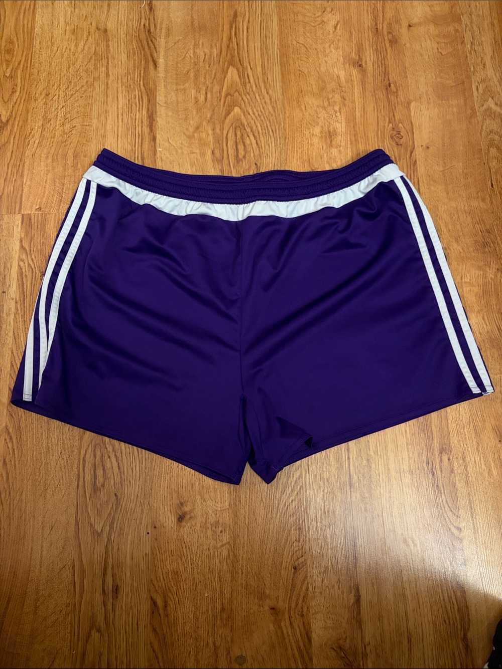 Adidas Women’s Purple Athletic Shorts with White Trim